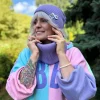 Luźna czapka z bawełny logo kolorowe "Jasny fiolet"