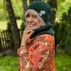 Luźna czapka z bawełny logo kolorowe "Zielony"