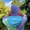 Bawełniana czapka beanie logo ekoskórka "Jasny fiolet"