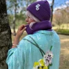Czapka beanie z bawełny logo kolorowe "Fiolet"