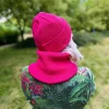 Bawełniana czapka beanie logo ekoskórka "Malina"