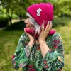 Czapka beanie z bawełny logo kolorowe "Malina"