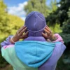 Bawełniana czapka beanie logo ekoskórka "Jasny fiolet"