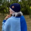 Czapka beanie logo ekoskórka "Granat"
