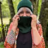 Bawełniana czapka beanie logo ekoskórka "Zielony"