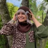 Luźna czapka z bawełny logo kolorowe "Brąz"