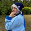 Czapka slouchy logo kolorowe "Granat"