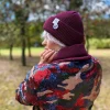 Czapka beanie z bawełny logo kolorowe "Bordo"