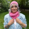 Luźna czapka z bawełny logo kolorowe "Różowy"