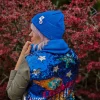 Czapka beanie z bawełny logo kolorowe "Niebieski"
