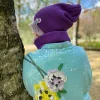 Luźna czapka z bawełny logo kolorowe "Fiolet"