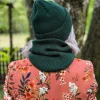 Bawełniana czapka beanie logo ekoskórka "Zielony"