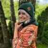 Bawełniana czapka beanie logo ekoskórka "Zielony"