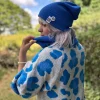Czapka slouchy logo kolorowe "Niebieski Kobalt"
