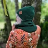 Bawełniana czapka beanie logo ekoskórka "Zielony"