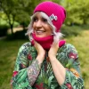 Luźna czapka z bawełny logo kolorowe "Malina"