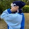 Czapka slouchy logo kolorowe "Granat"