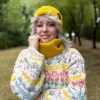 Czapka beanie logo ekoskórka "Miodowa"