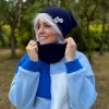 Czapka slouchy logo kolorowe "Granat"