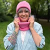 Czapka beanie z bawełny logo kolorowe "Różowy"