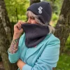 Bawełniana bandana zimowa "Ciemny szary"