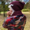 Luźna czapka z bawełny logo kolorowe "Bordo"