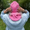 Bawełniana czapka beanie logo ekoskórka "Różowy"