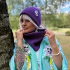 Czapka beanie z bawełny logo kolorowe "Fiolet"