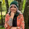 Bawełniana czapka beanie logo ekoskórka "Zielony"