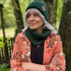 Bawełniana czapka beanie logo ekoskórka "Zielony"