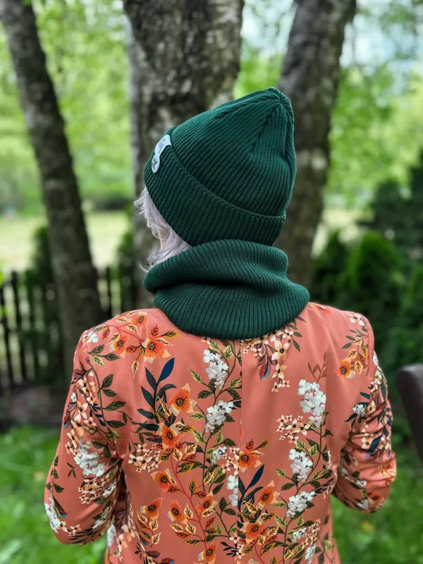 Czapka beanie z bawełny logo kolorowe "Zielony"