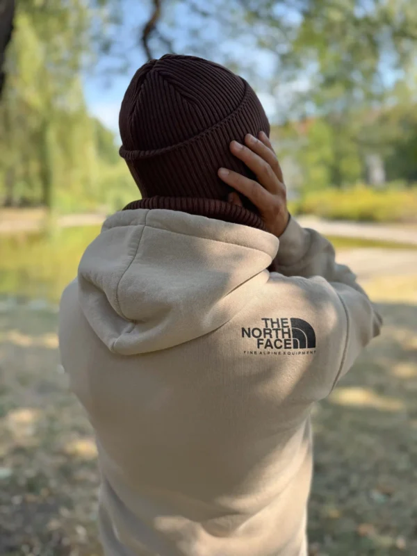 Męska czapka beanie z bawełny logo kolorowe "Brąz"