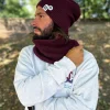 Męska luźna czapka z bawełny logo kolorowe "Bordo"