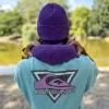 Męska bawełniana czapka beanie logo ekoskórka "Fiolet"