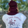 Męska bawełniana czapka jesienna logo ekoskórka "Bordo"