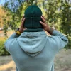 Męska czapka beanie z bawełny logo kolorowe "Zielony"