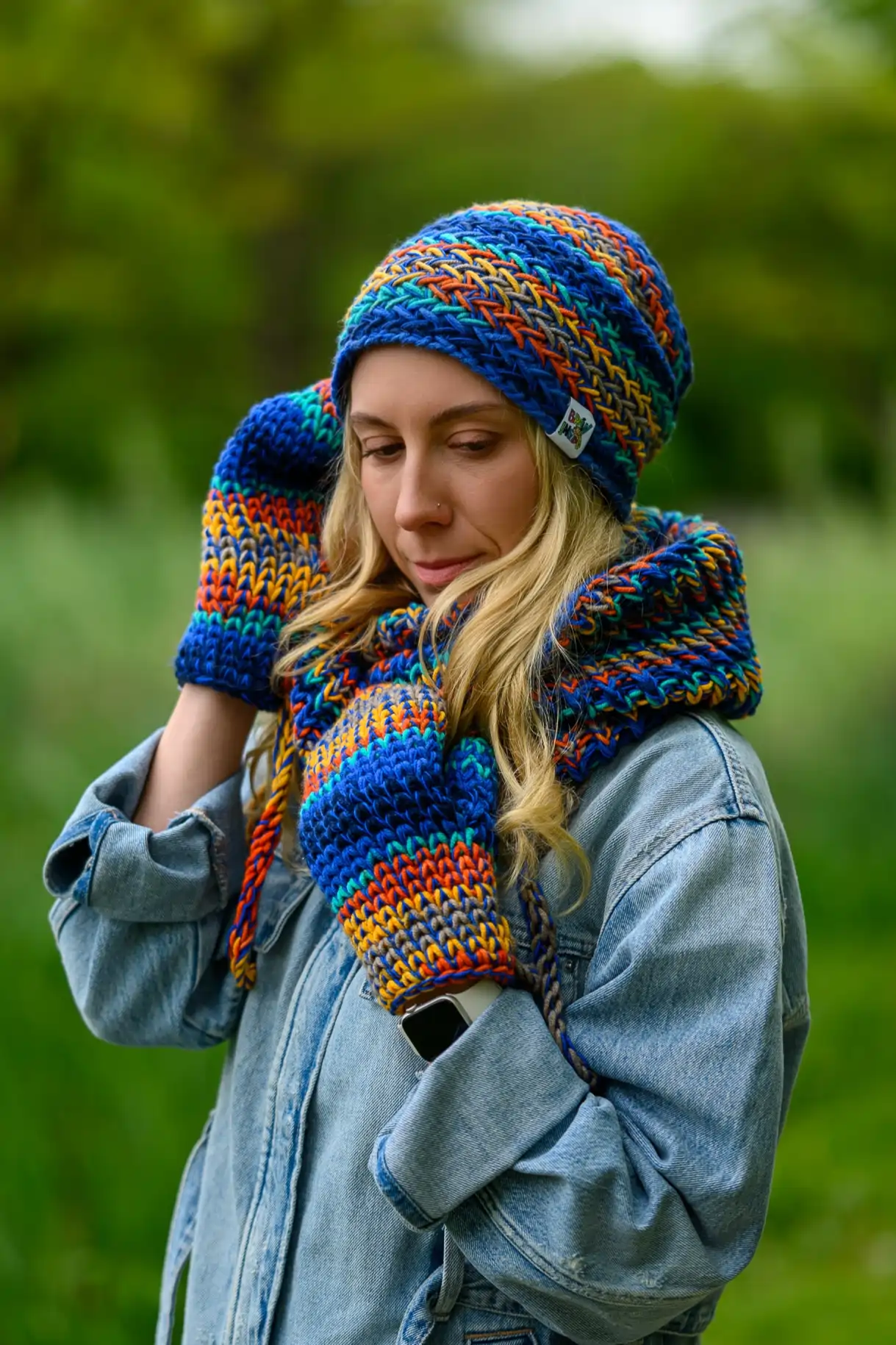 Czapka MERINO 50% "Górski potok" EXPLORER 35 czapka i rękawiczki komplet