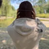 Męska czapka beanie z bawełny logo kolorowe "Brąz"