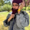 Męska czapka slouchy logo kolorowe "Bordo"