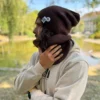 Męska luźna czapka z bawełny logo kolorowe "Brąz"