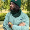Męska bawełniana czapka beanie logo ekoskórka "Zielony"