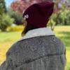 Męska czapka slouchy logo kolorowe "Bordo"