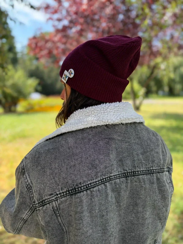 Męska czapka slouchy logo kolorowe "Bordo"