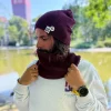 Męska luźna czapka z bawełny logo kolorowe "Bordo"