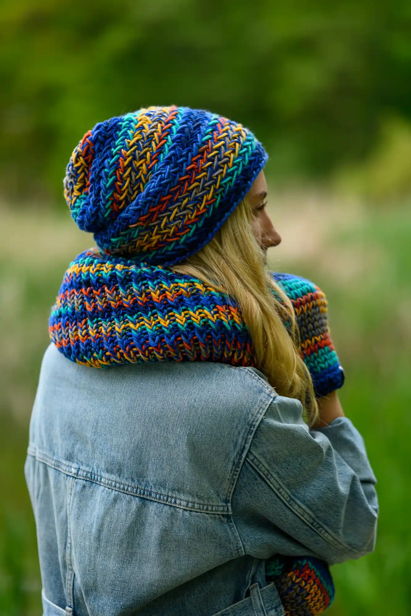 Czapka MERINO 50% "Górski potok" EXPLORER 33 damska czapka handmade