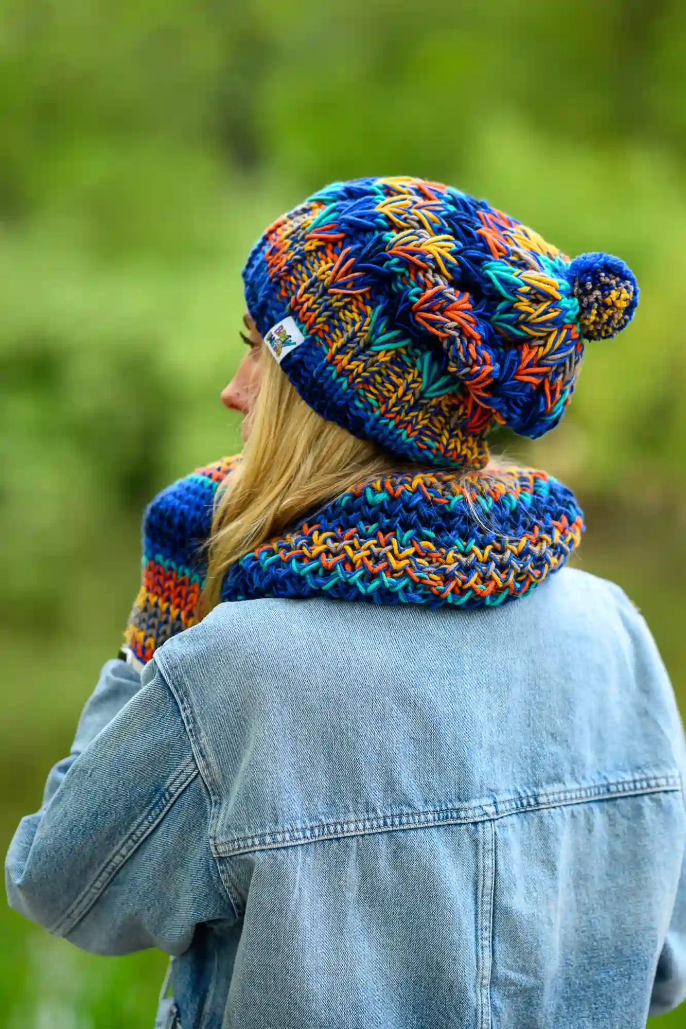 Mały komin MERINO 50% "Górski potok" 22 damski zimowy buff