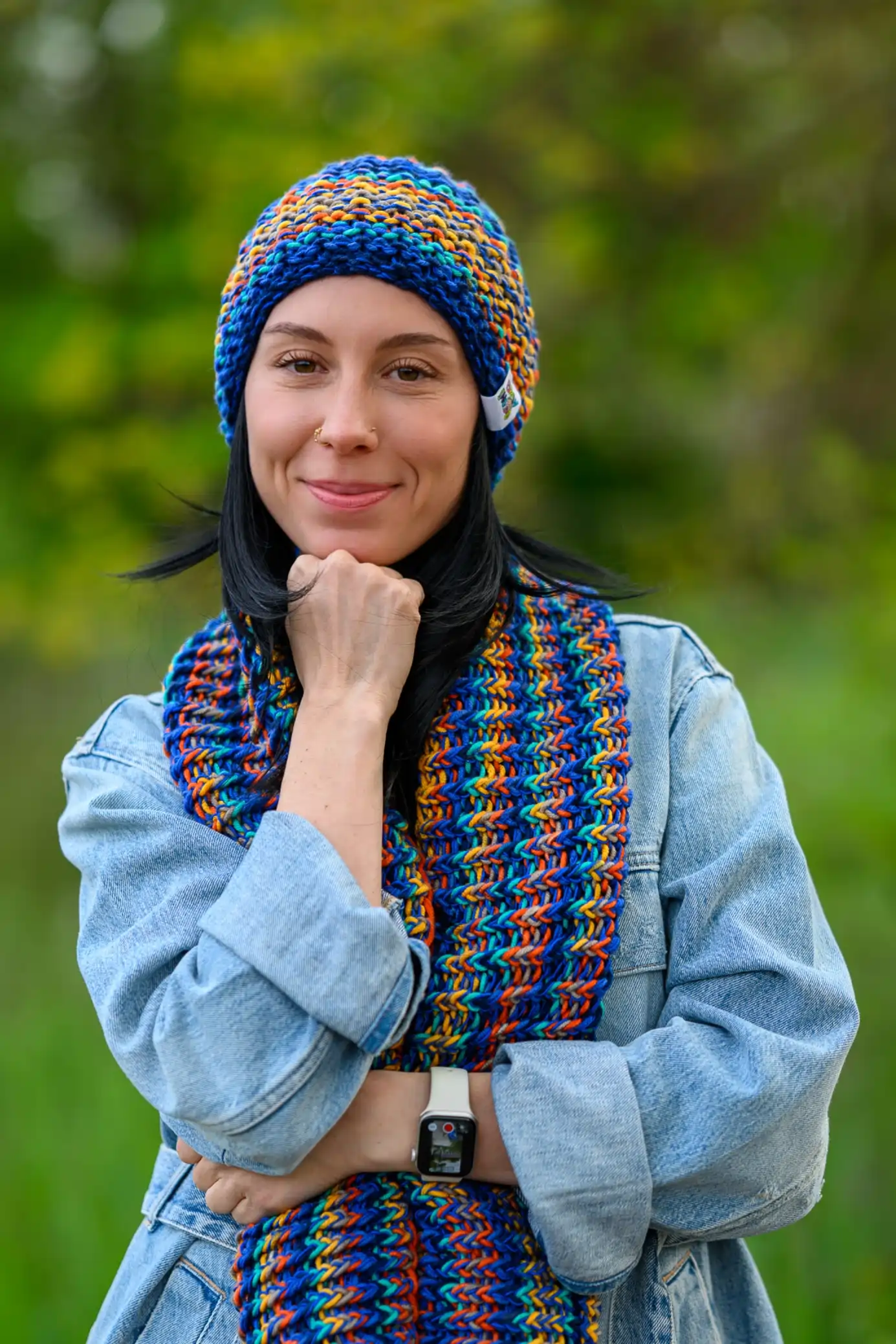 Komin merino 50% "Górski potok" 54 gruby komin z wełny