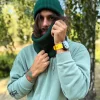 Męska czapka beanie z bawełny logo kolorowe "Zielony"