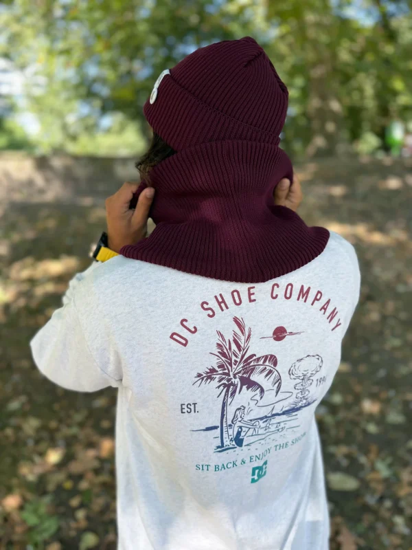 Męska czapka beanie z bawełny logo kolorowe "Bordo"