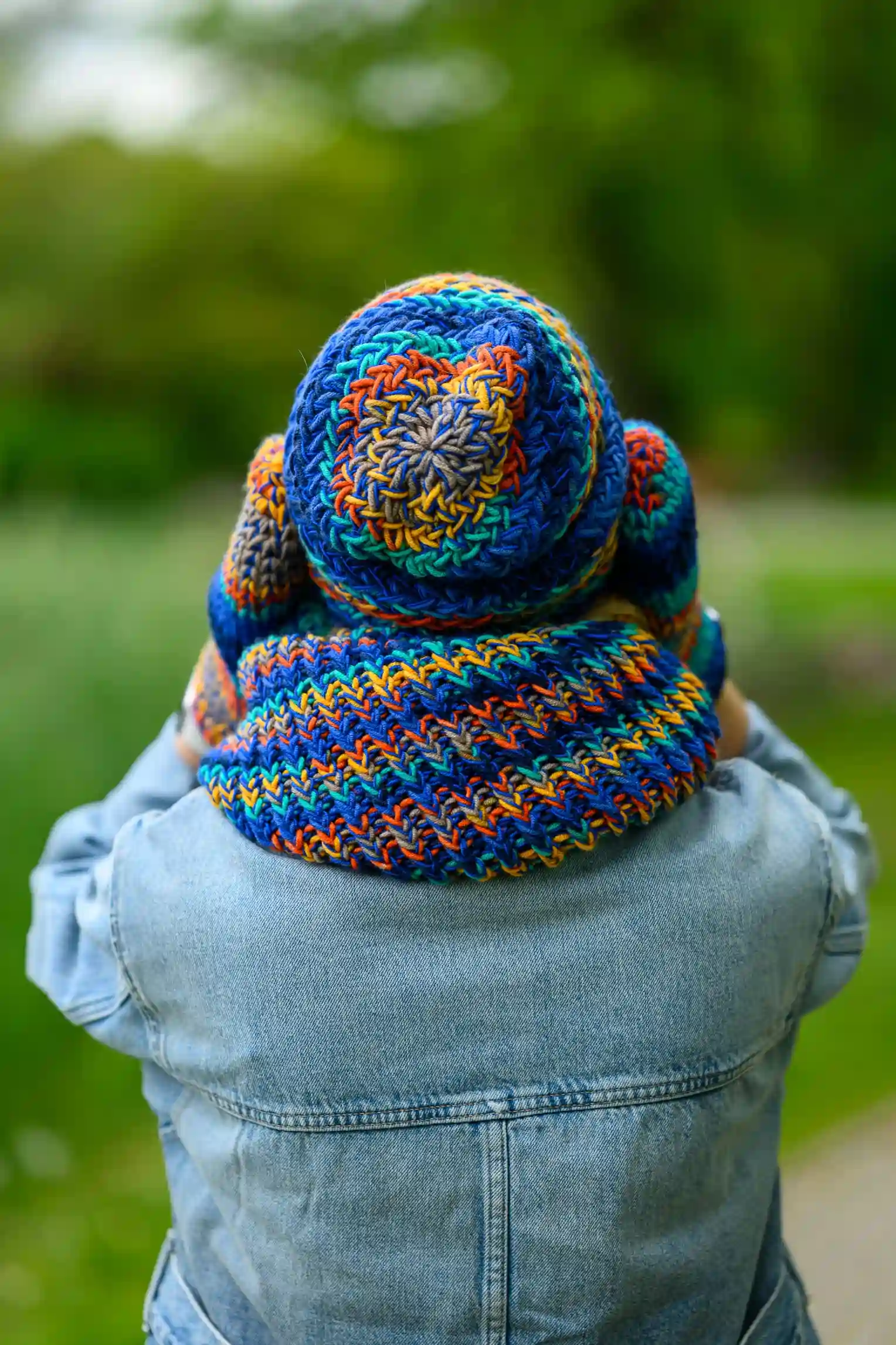 Czapka MERINO 50% "Górski potok" EXPLORER 39 komin handmade